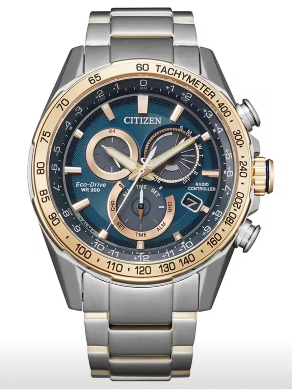 Citizen Eco-Drive Perpetual Chrono A.T Radio Controlled (43mm) Blue Dial / Stain